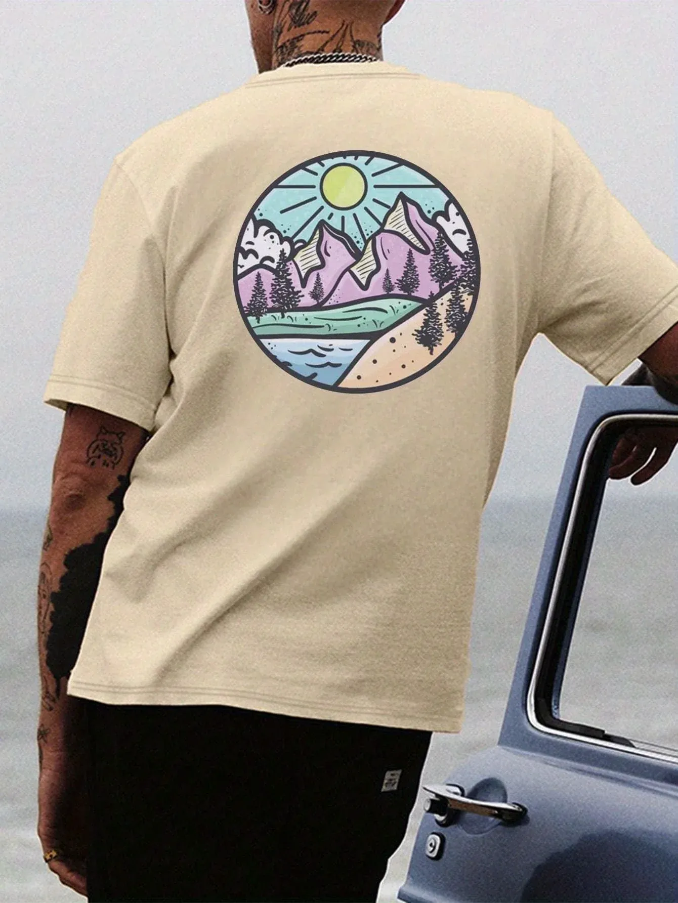 Johannes | Grafisch herenshirt van 100% katoen