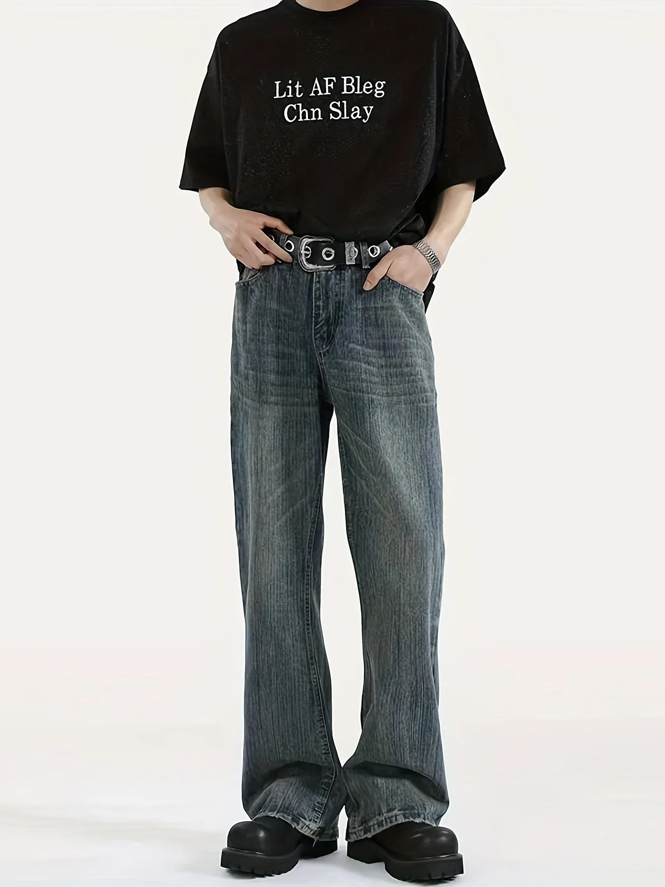Daan | Bootcut jeans met destroyed look - Afbeelding 4