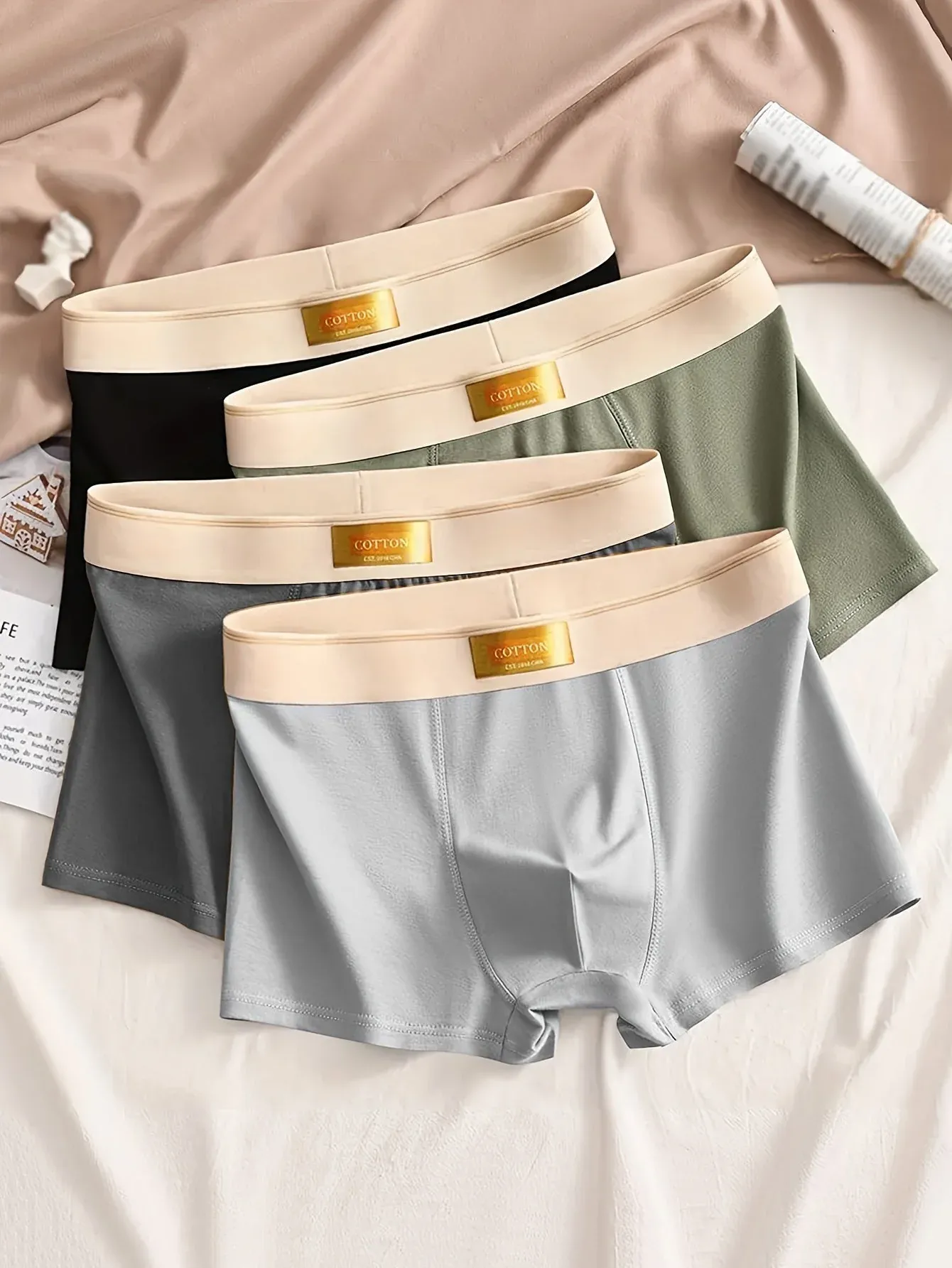 Milan | 4-pack stijlvolle effen heren boxershorts - Afbeelding 5