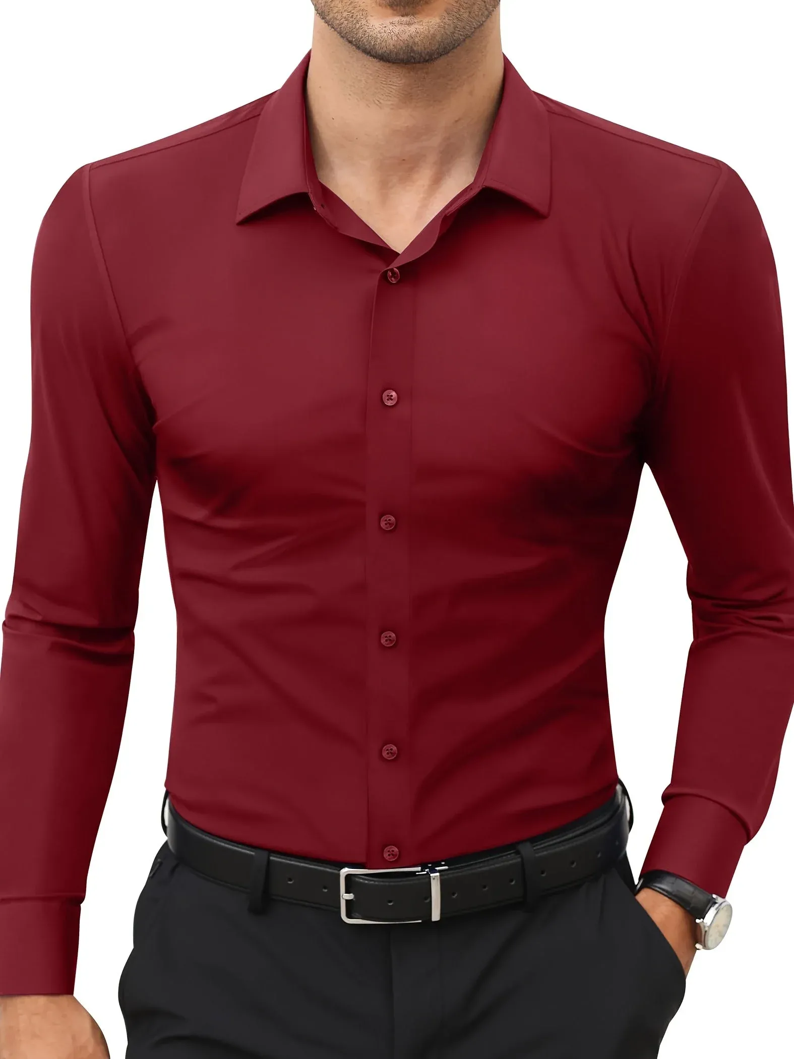 Sebastian | Slim-fit stretch herenoverhemd met knoopsluiting