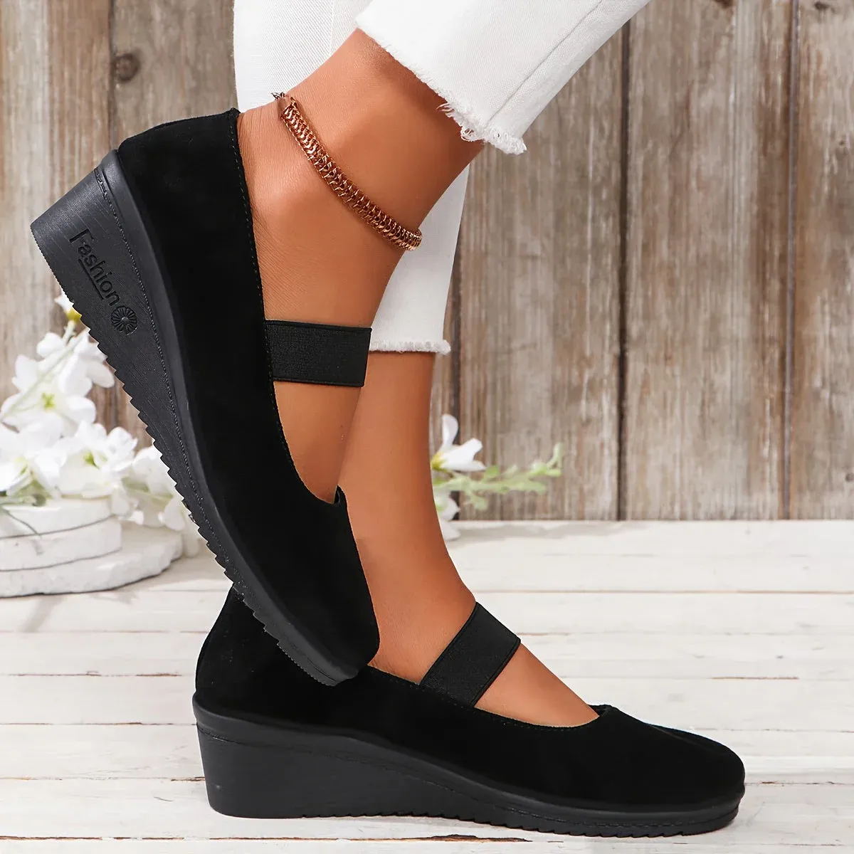 Luna | Chique zwarte damessneakers met antislip zool - Afbeelding 3
