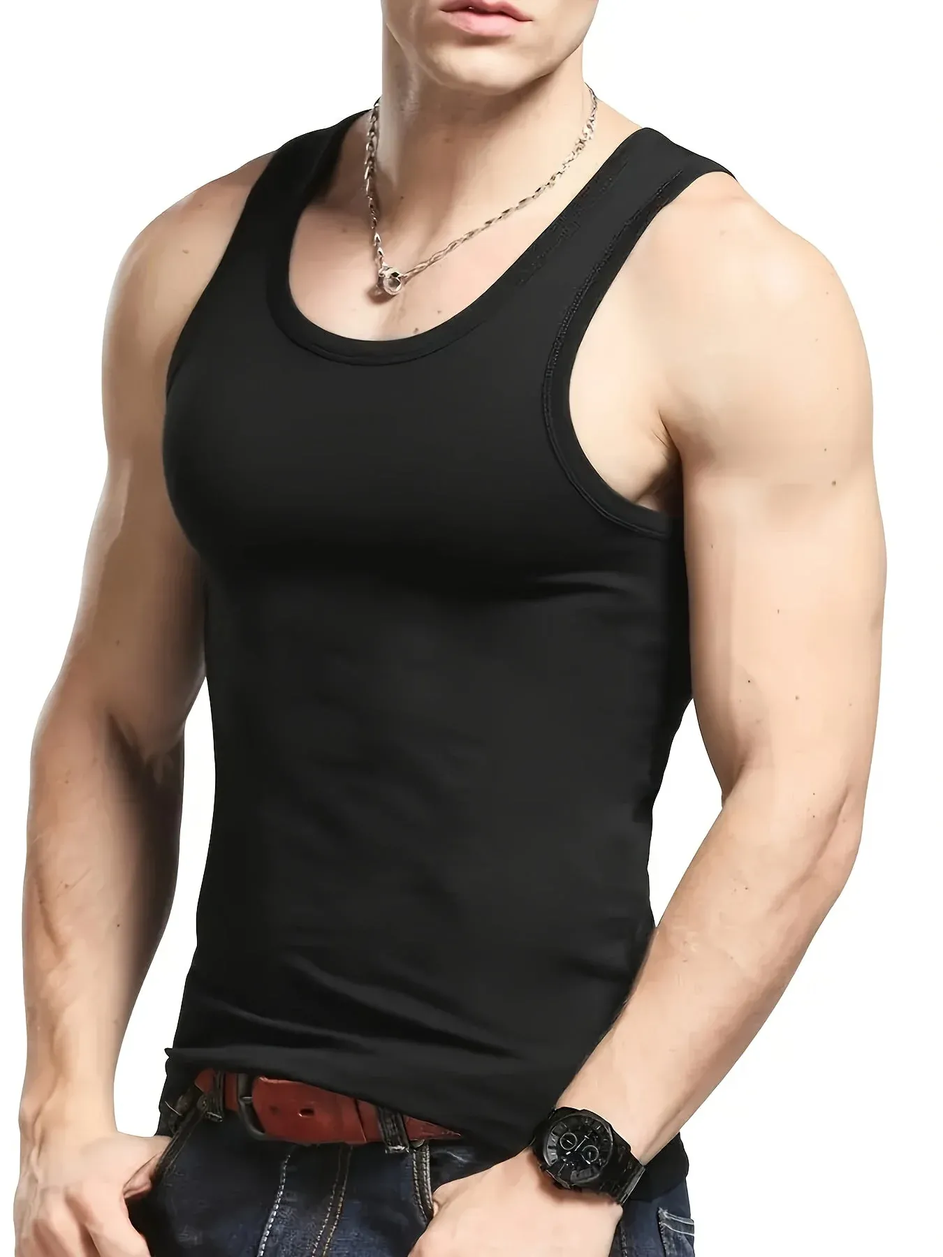 Daan | Witte heren tanktops met comfortabele pasvorm