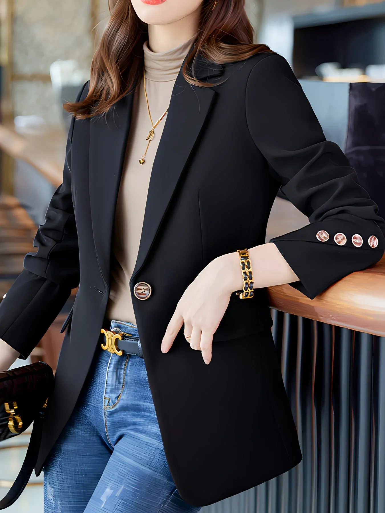 Lotte | Elegante blazer met ingegrifte kraag en knopen - Afbeelding 3