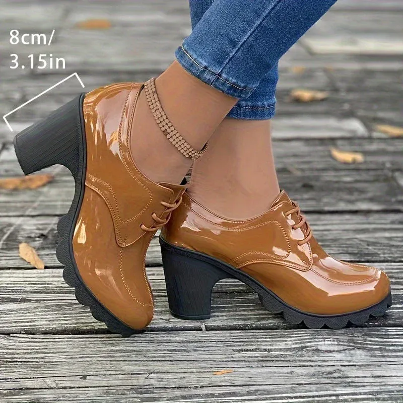 Robin | Effen kleurige chunky hakken - Afbeelding 4