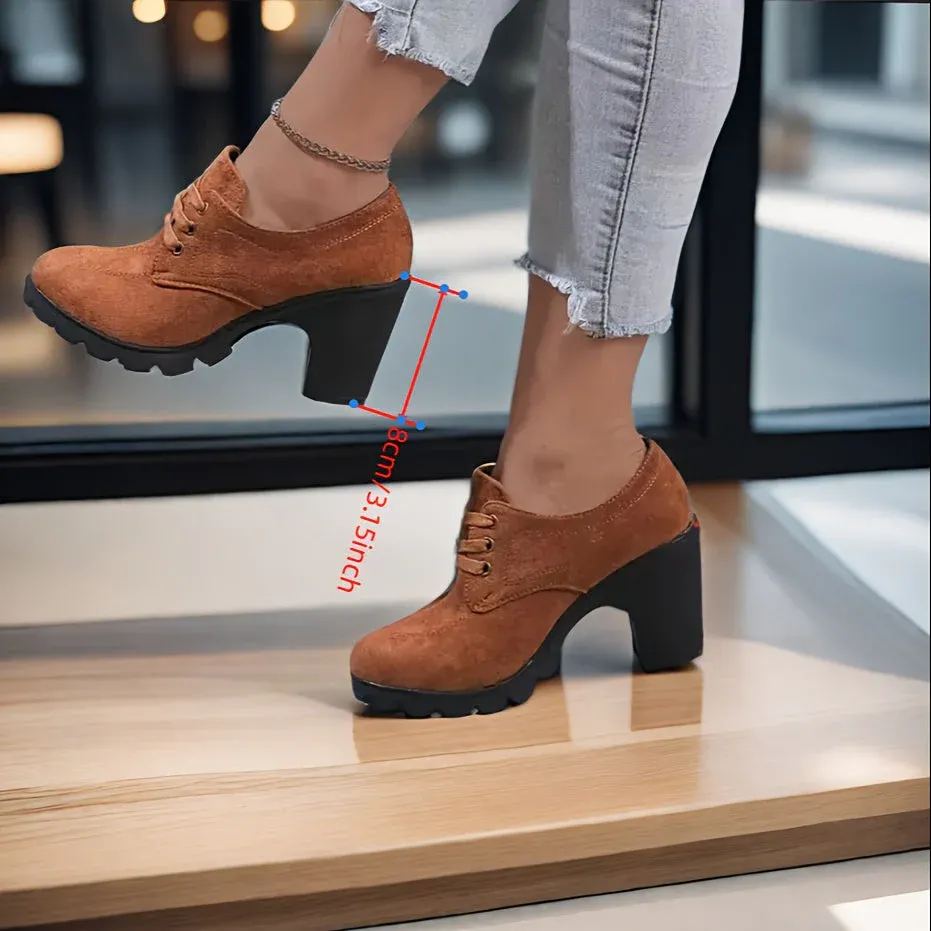 Lotte | Effen kleur casual pumps met vetersluiting